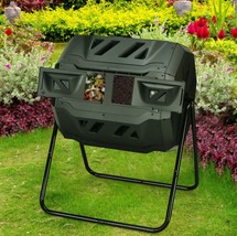 Compost Bin Composting Tumbler 43-Gallon Dual Rotating Chamber Outdoor B... - £74.85 GBP