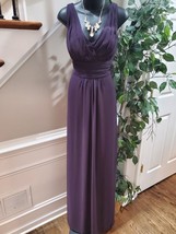 Levkoff Women Purple Polyester V-Neck Sleeveless Formal Long Maxi Dress Size M - £43.96 GBP