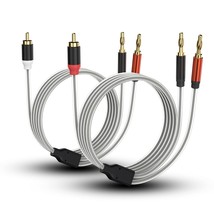 Rca To Banana Plug Adapter Cable 6 Feet -2 Pack,Rca Male To Banana 2 Male Plug Y - £28.13 GBP