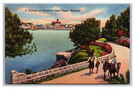 View of  Hamilton From Paget Bermuda UNP Linen  Postcard N28 - $3.91