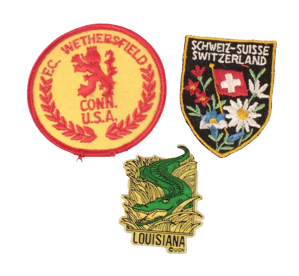 2 Travel Patches Conn and Switzerland and Louisana Magnet Lot - $12.19