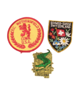 2 Travel Patches Conn and Switzerland and Louisana Magnet Lot - €10,66 EUR