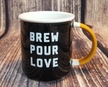 Starbucks Brew Pour Love Mug Ceramic Black Matte Orange 12oz Coffee Tea ... - $17.77