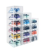 15 Pack Foldable Shoe Storage Boxes, Shoe Boxes Clear Plastic Stackable,... - £51.71 GBP