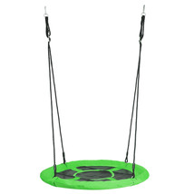 40 Inch Indoor Outdoor Tree Swing Set Adjustable Length Steel Frame, Green - £55.84 GBP