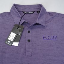 Travis Mathew Auckland Slub Mens M Purple Striped Short Sleeve Golf Polo... - £17.89 GBP