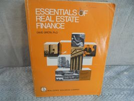 Essentials of Real Estate Finance David Sirota PhD Paperback Book 1976 1977 Vtg - £10.37 GBP
