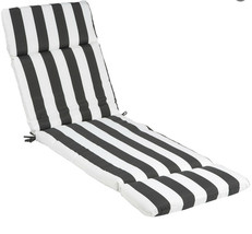 Outdoor seat cushions GRAY STRIPE CHAISE UNIVERSAL - $217.80