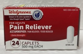 Walgreens Extra Strength Pain Reliever 24 caplets Exp 03/2025 - £14.70 GBP