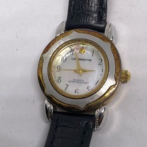 Liz Claiborne Silver Bronze Case Leather Watch Working New Battery - £29.21 GBP