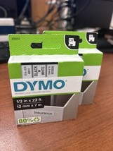 Dymo D1 Label Cassette Tape 45013 Black on White – 1/2” x 23’ (12mm x 7m... - $27.33 CAD