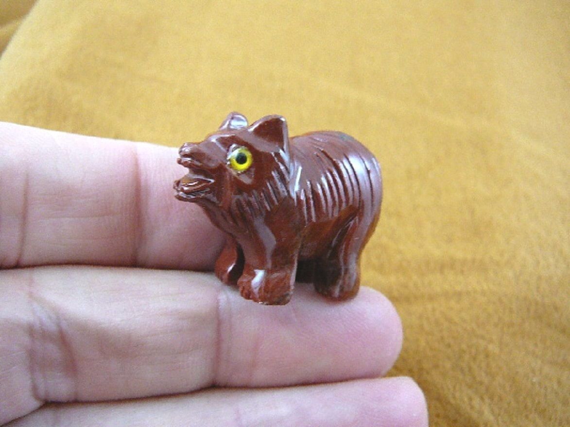 (Y-TAS-DE-1) little red gray Tasmanian Devil marsupial figurine SOAPSTON... - $8.59