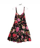 Old Navy Floral Babydoll Cami Dress Sz M Black Pink Roses Y2K Strappy Sm... - €21,40 EUR