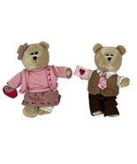 Starbucks 2007 Valentine Bearista Plush Bear Set Boy &amp; Girl - $461.34 MXN