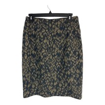 Tahari Womens Skirt Size 8 Black Brown Animal Lined Back Slit Zipper NEW - $25.28