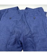Angelico Men Shorts Size 34 Made In Italy Drop 6.45in Clothing Linen Blue Large - $85.50