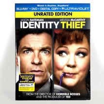 Identity Thief (Blu-ray/DVD, 2013, Widescreen, Unrated) w/ Slip !  Jason Bateman - £5.32 GBP