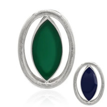 Jewelry of Venus fire Green chalcedony silver pendant - £616.42 GBP