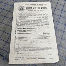Woodmen Of The World 1905 Sovereign Camp Fund Receipt - €10,08 EUR