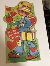 Vintage Valentine Greeting Card Happy Valentine Wishes Box4 - $3.95