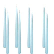 Paraffin Wax Sky Blue Tall Taper Stick Candles Pillar Smokeless Dripless Scented - £16.50 GBP