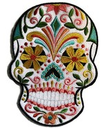 Custom and Unique Bikers Gear[Flor De Fiesta Sugar Skull] Embroidered Iron on/Se - £25.33 GBP
