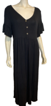 NWOT Sonoma Maternity Black Short Sleeve V-neck Knit Dress XL - £22.01 GBP