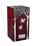 Artistic Wood Urn with Tree on The Front .Funeral Urn For Ashes.Crematio... - $197.87 CAD