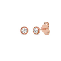14k Rose Gold 0.25Ct TDW Lab Created Round Diamond Solitaire Stud Earrings - £320.72 GBP