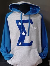 Phi Beta Sigma Fraternity Pullover Hoodie Big Sigma Gray Blue Pullover H... - £51.89 GBP