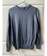 Defacto Mens Small Crew Neck Gray Sweater Preppy Tight Knit - £5.67 GBP