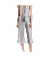 Elan Blue White Stripe Strapless Guazy Cotton Jumpsuit Medium - $38.00