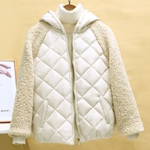 2022 Women Thin Down Jacket Short Coat Autumn Winter Female Hooded Loose Imitati - £34.40 GBP