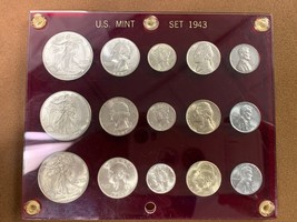 1943 P/D/S- US Mint Set- Raw- Complete- 15 Total- Hard Plastic Holder- S... - $537.63