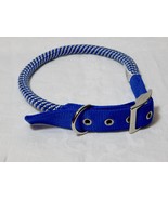 Multi-Color Rope Dog Collar with Hardware Buckle Blue/White - NWOT - £7.91 GBP