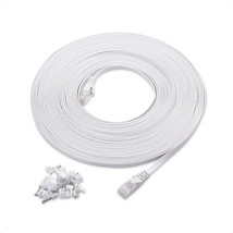 Cat6 Snagless Long Flat Ethernet Cable 50 ft in White with Nail in Cable... - $24.80