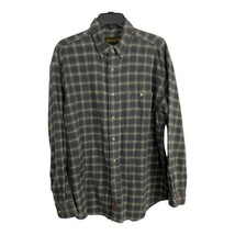 Timberland Mens Shirt Size Large Button Down  Flannel gray Plaid Shacket... - £26.41 GBP