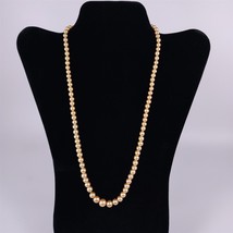 ✅ Vintage Faux Pearl Necklace Gold Color 22&quot; Knotted Sterling Silver Womens - £7.61 GBP