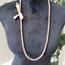 Womens Fashions Brown Tone Pearl Beaded Teardrop Necklace Jewellery - £22.51 GBP