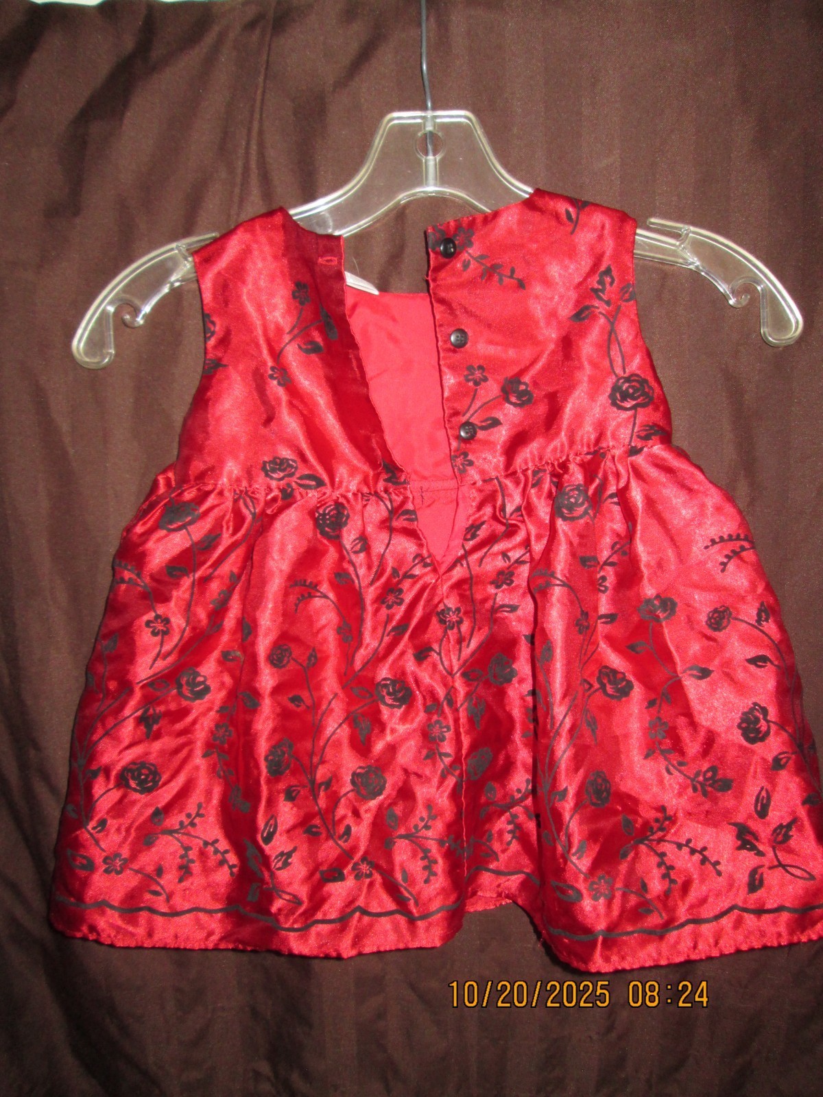 Gegrge Black Red Cocktail Party Holiday Satin Dress 18 Months Item image 5