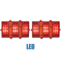 69 Ford Mustang Rear Red LED Tail Brake Light Lamp Lens w/ Stainless Tri... - £124.98 GBP