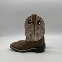 Cody James Bone/Brown Leather Square Toe Pull On Western Boots 11D kid - £46.70 GBP