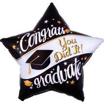 Graduation Mylar Jumbo Balloon 28&quot; Star 1 Per Package New - £4.43 GBP