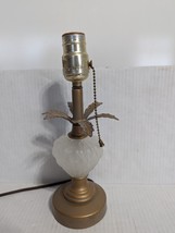 Vintage Frosted Pineapple Style Glass Table Lamp Pull Chain 11&quot; Tall SEE... - $41.59