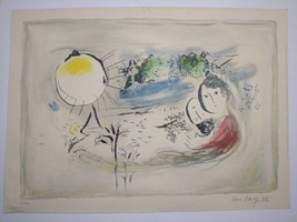 Marc Chagall L.E. Reprint 206/500 Color Lithograph, Figures La Repos, 50 x 70 cm - £143.22 GBP