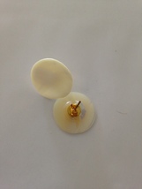 pearlized button pierced earrings  - £15.65 GBP