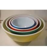 Pyrex Nesting Mixing Bowls Complete Set of Four Primary Colors - £130.37 GBP