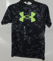 Under Armour 1363278 Boys Black Gray Camouflage Small T-Shirt image 1