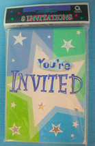 You&#39;re Invited Invitations Birthday Shimmer Bright Color Stars Design Am... - £9.84 GBP