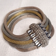 Erica Zap Designs Five 5 Strand Mesh Bracelet with Textured Magnetic Closure - £20.47 GBP